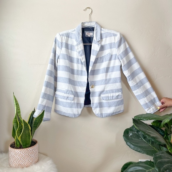 Merona Blue and White Striped Blazer - Picture 2 of 16